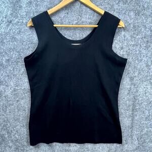 Exclusively Misook Tank Top Womens‎ Medium Black Stretch Basic Layer Neutral